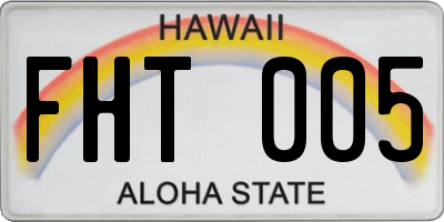 HI license plate FHT005