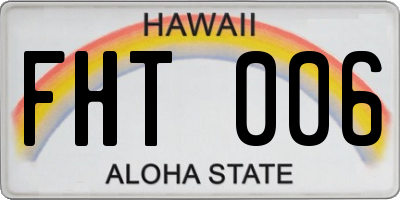 HI license plate FHT006
