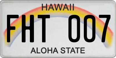 HI license plate FHT007