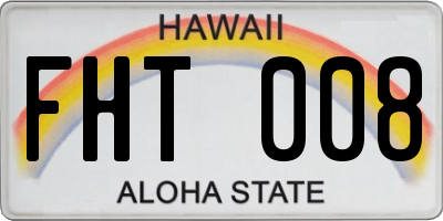 HI license plate FHT008