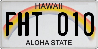 HI license plate FHT010