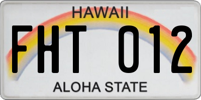 HI license plate FHT012
