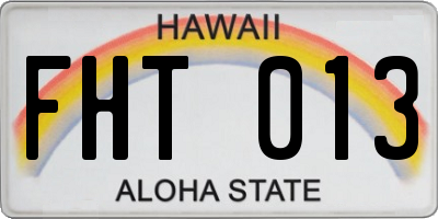 HI license plate FHT013