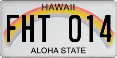 HI license plate FHT014