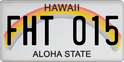 HI license plate FHT015
