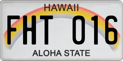 HI license plate FHT016