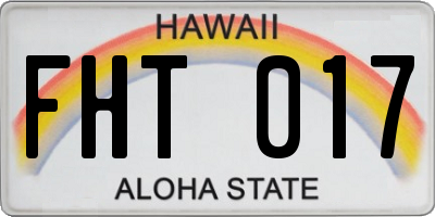 HI license plate FHT017