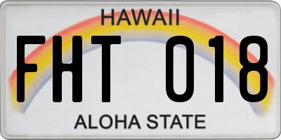 HI license plate FHT018