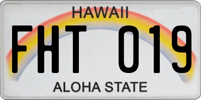 HI license plate FHT019