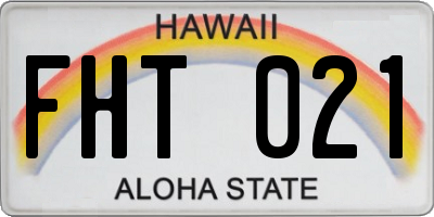 HI license plate FHT021
