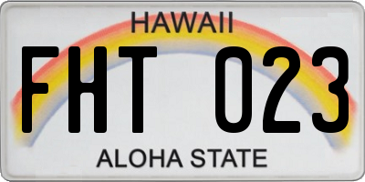 HI license plate FHT023