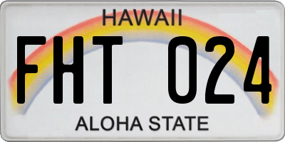 HI license plate FHT024
