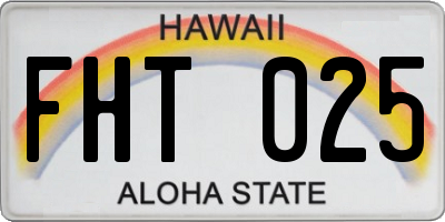 HI license plate FHT025