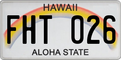 HI license plate FHT026