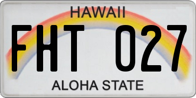 HI license plate FHT027