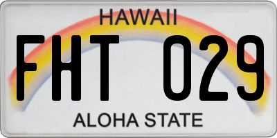 HI license plate FHT029