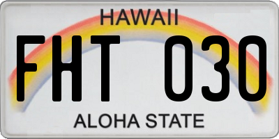 HI license plate FHT030