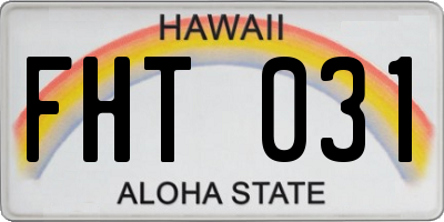 HI license plate FHT031