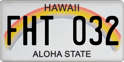 HI license plate FHT032