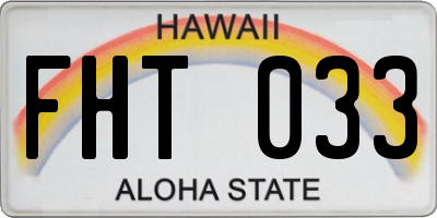 HI license plate FHT033