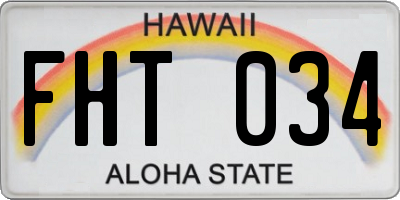 HI license plate FHT034