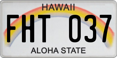 HI license plate FHT037