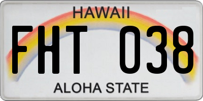 HI license plate FHT038