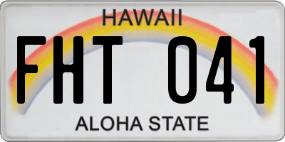 HI license plate FHT041