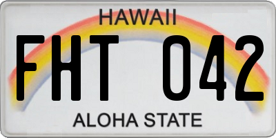HI license plate FHT042