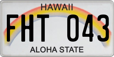 HI license plate FHT043
