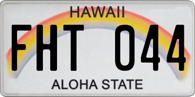 HI license plate FHT044