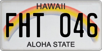 HI license plate FHT046