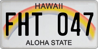 HI license plate FHT047