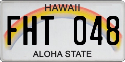 HI license plate FHT048