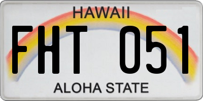 HI license plate FHT051