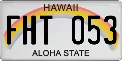 HI license plate FHT053