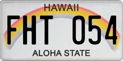 HI license plate FHT054