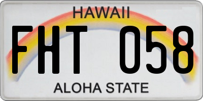HI license plate FHT058