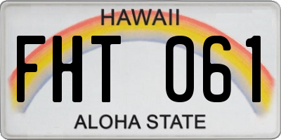 HI license plate FHT061