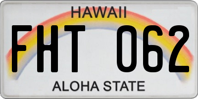 HI license plate FHT062