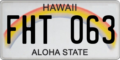 HI license plate FHT063