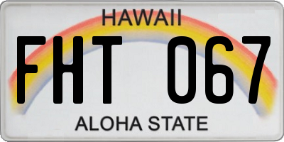 HI license plate FHT067