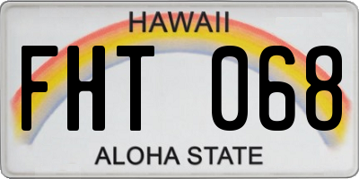 HI license plate FHT068