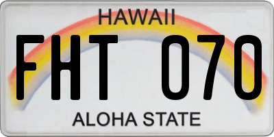 HI license plate FHT070