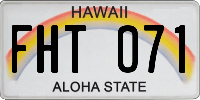 HI license plate FHT071