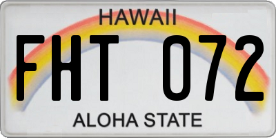 HI license plate FHT072