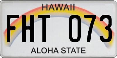 HI license plate FHT073