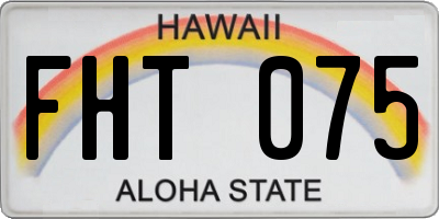 HI license plate FHT075