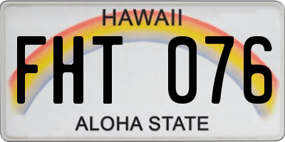HI license plate FHT076