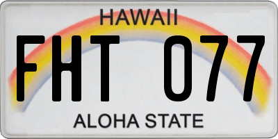 HI license plate FHT077